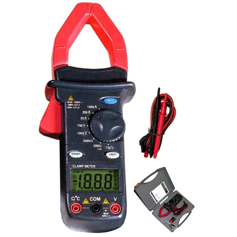 Cat III 1000A Digital Clamp Meter with Temperature Probe