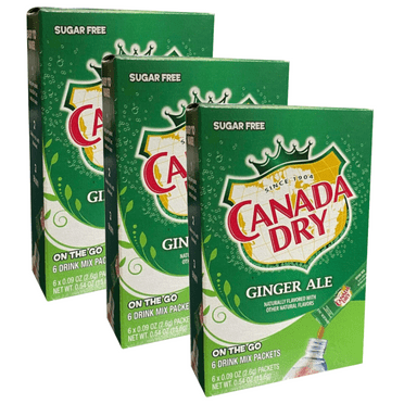 3x Packs Canada Dry Singles To Go Ginger Ale Drink Mix | 6 Singles Each ...