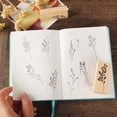 thumbnail image 3 of justharion Stamp Rectangular Wood Rubber Scrapbooking Stamp DIY Flower Printing Photo Album Seal, Type 3, 3 of 8