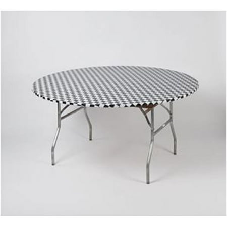 

HetayC 60 inch Round Black/White Check Fitted Table Cover (Single)