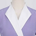 thumbnail image 3 of Summer Saving Wycnly Womens Dresses Empire Waist Flowy Pleated Swing A Line Vintage 1950S Graduation Dresses Summer Color Block V-Neck Short Sleeve Formal Midi Dress Purple l, 3 of 6