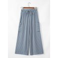 thumbnail image 5 of Women's Summer Wide Leg Palazzo Pants - High Waist, Striped, Flowy & Comfy with Pockets - Casual Beach, Lounge, Travel Outfit, 5 of 6