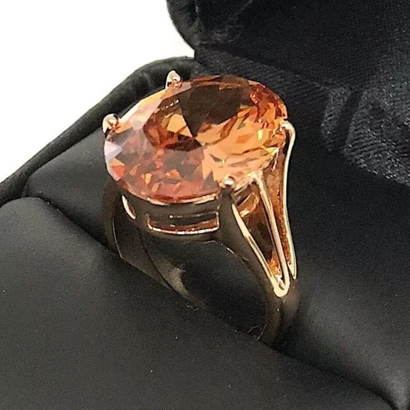 925 Solid Sterling Silver Certified Natural Peach Morganite Ring Gift Free Ship