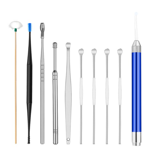 Kit de eliminación de cerumen, juego de púas para orejas, cuchara para quitar cerumen, rec Abanopi Herramientas de eliminación de cerumen