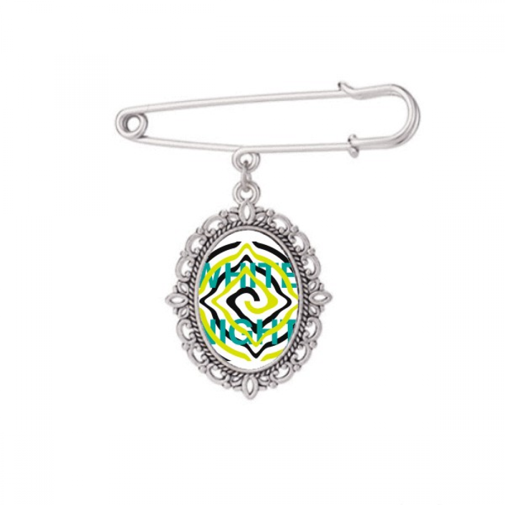 White Night Line Spacing Art Deco Fashion Brooch Pin Dress Shirt Shawl