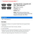 thumbnail image 2 of Rear Brake Pad Set - Compatible with 2002 - 2004 Honda CR-V 2003, 2 of 2