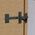 thumbnail image 4 of Renovators Supply Black Wrought Iron Norfolk Door Latches Traditional Colonial Gate or Door Lock Thumb Latches Black PowderFinish Two Sided Gate Latch Locks w/Hardware Pack of 2, 4 of 4