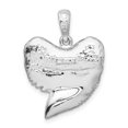 thumbnail image 4 of FJC Finejewelers 925 Sterling Silver Rhodium Plated Polished/Textured Shark Tooth Charm 26 x 19 mm, 4 of 7