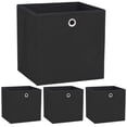 thumbnail image 1 of vidaXL Boîtes de Rangement 4 Pcs Tissu Non Tissé 32x32x32 cm Noir, 1 of 5