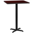 thumbnail image 1 of Bowery Hill Table de Bar Carré de 24 Pouces pour Restaurant, Noir et Acajou, 1 of 3