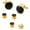 6pcs Gold, variant on Men's Cufflinks & Tuxedo Studs Set - 316L Stainless Steel Formal Wedding Jewelry, Groomsmen Gift Set with Gift Box