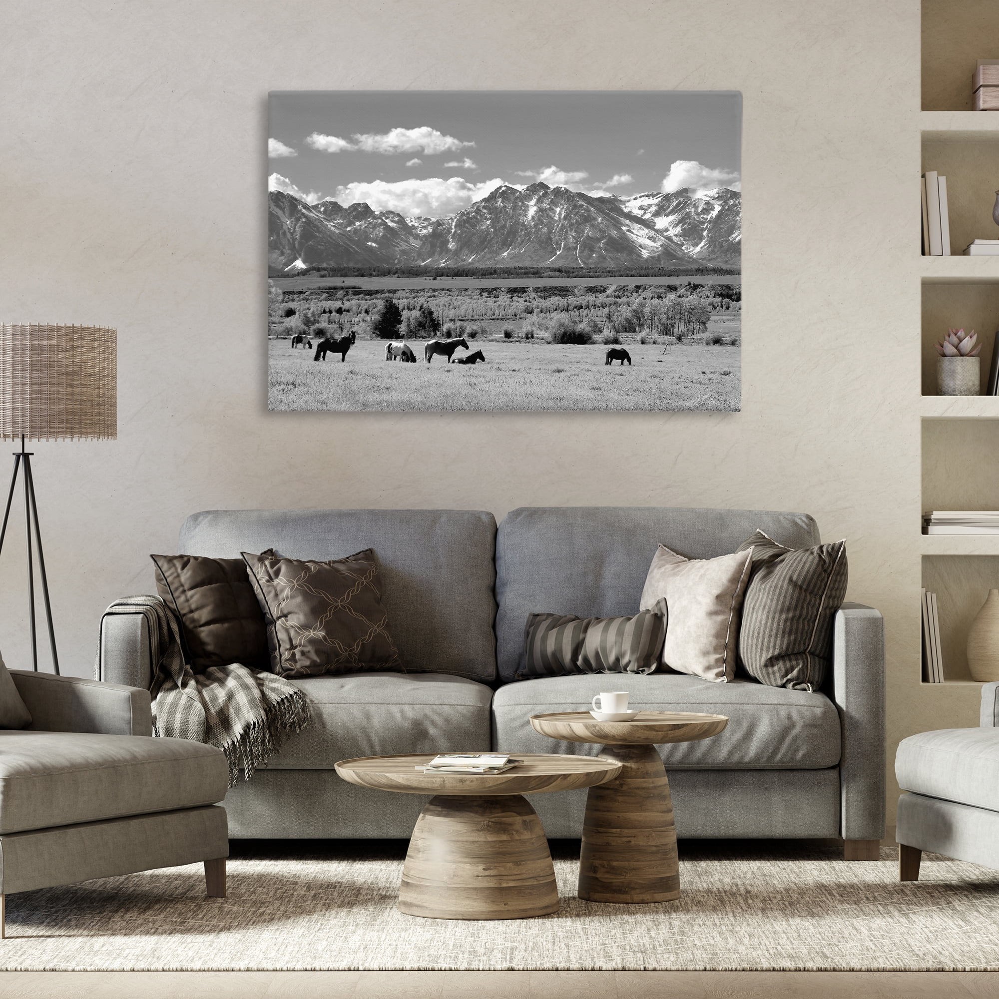 Stupell Industries Wyoming Ranch Horses Grazing Canvas Wall Art, design by Steve Toole