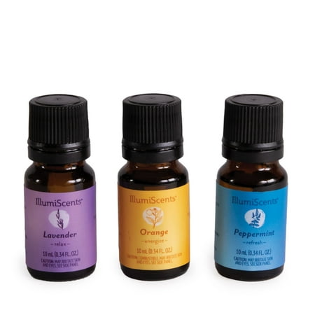IllumiScents Cold Pressed Lavender, Orange, Peppermint Essential Oil Blend, 10 ml (3 Pack)