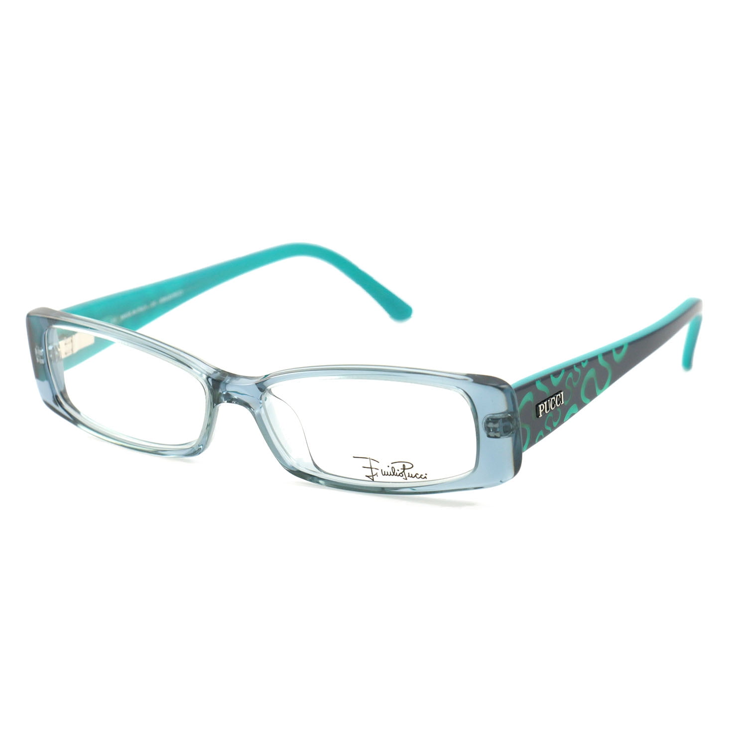 Emilio Pucci Womens Eyeglasses EP2655 Clear Blue Turquoise 51 14 135  Rectangle