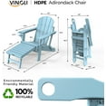 thumbnail image 2 of VINGLI Folding Adirondack Chair with Ottoman, Waterproof Plastic HDPE Firepit Chair for Outside with Hidden Footrests(Blue), 2 of 7