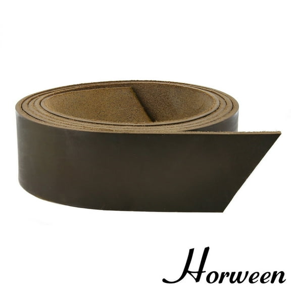 Horween Chromexcel Leather Strap, Dark Olive, 55" to 60" Long, Multiple Weights