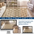 thumbnail image 6 of HIWEAVER Camel 3' x 5' Scalloped-edge Easy Jute Area Rug for Living Room Modern Bordered Plaid Indoor Outdoor Neutral Carpet for Patios Non Slip Washable Throw Mat for Home Decor, 6 of 6