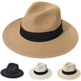 thumbnail image 2 of Beach Hat, Women's Sun hat, Sun Protection Wide Brim Straw Hat for Men Fedora Panama Hat Straw, 2 of 8