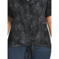 thumbnail image 4 of Terra & Sky Women's Plus Size Raglan Sleeve Tie Front Tee, 4 of 5
