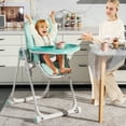 thumbnail image 2 of Babyjoy Chaise Haute pour Bébé Pliable Chaise d'Alimentation avec 4 Roues Verrouillables Vert, 2 of 8