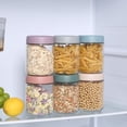 thumbnail image 5 of Novelinks 6 Pack 16oz Glass Jars with Colorful Plastic Lids, Airtight Clear Food Storage Containers for Pantry, Spices, Stackable & Reusable Canisters, 5 of 7