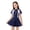 AB80 Dark Blue, variant on Tisuna Girls One Piece Swimsuit Dress For Big Kids Color Block Short Sleeve Half Zip Collar Swimwear Breathable Stretch Youth Athletic Training Sportswear Light Blue Size 12-13 Years