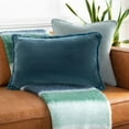 thumbnail image 2 of Surya WCV-007 14x22" Lumbar Cottage Cotton Pillow Cover in Teal Blue, 2 of 2