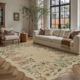 thumbnail image 3 of BERTHMEER 5'×7' Area Rugs for Living Room Bedroom Office Dining Room Laundry Playroom Dorm Beige Modern Non Slip Washable Easy-jute Rugs ， Floral Insect Dragonfly Butterfly Pattern Rugs, Multicolor, 3 of 7