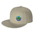 thumbnail image 1 of DouZhe Flat Brim Cap Snapback Hat, Cartoon Fishing Frog Prints Adjustable Yellow Adult Baseball Cap, 1 of 6
