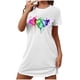 thumbnail image 2 of Camisón corto de talla grande para mujer, camisón de manga corta con estampado de pecho a la moda, camisón para mujer, 2 of 5