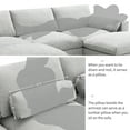 thumbnail image 4 of Sectional Sofa, U Shaped Couch, Modular Sofa with Side Storage Pockets, 2 Movable Ottomans and Pillows, 5-Seat Chenille Couch for Living Room, Apartment, 86.5 Inch, Medium Grey, 4 of 11