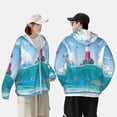thumbnail image 6 of Sigee Lighthouse Sea Port Print UPF50+ Men's Sun Protection Hoodie Shirt SPF UV Shirt Long Sleeve Fishing Outdoor Lightweight, S-3XL, 6 of 9