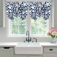 thumbnail image 5 of Tie Up Curtains for Windows Shell Starfish Valance Adjustable Balloon Curtain Ocean Conch Beach Navy Blue Tie Up Shades for Kitchen Living Room Bedroom Privacy Curtain Drape 34x45 Inch, 5 of 9