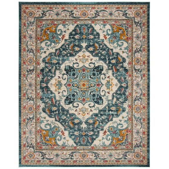SAFAVIEH Phoenix Collection PHX154M Ivory / Blue Rug