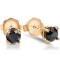 thumbnail image 2 of Pompeii Yellow Gold 1/2ct Round Cut Black Diamond Studs (Black,AAA), 2 of 2