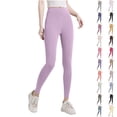 thumbnail image 4 of Leggings for Women Seamless Winter Warm Fleece Lined Yoga Pants Stretchy Soft High Waisted Workout Running Tights, 4 of 4