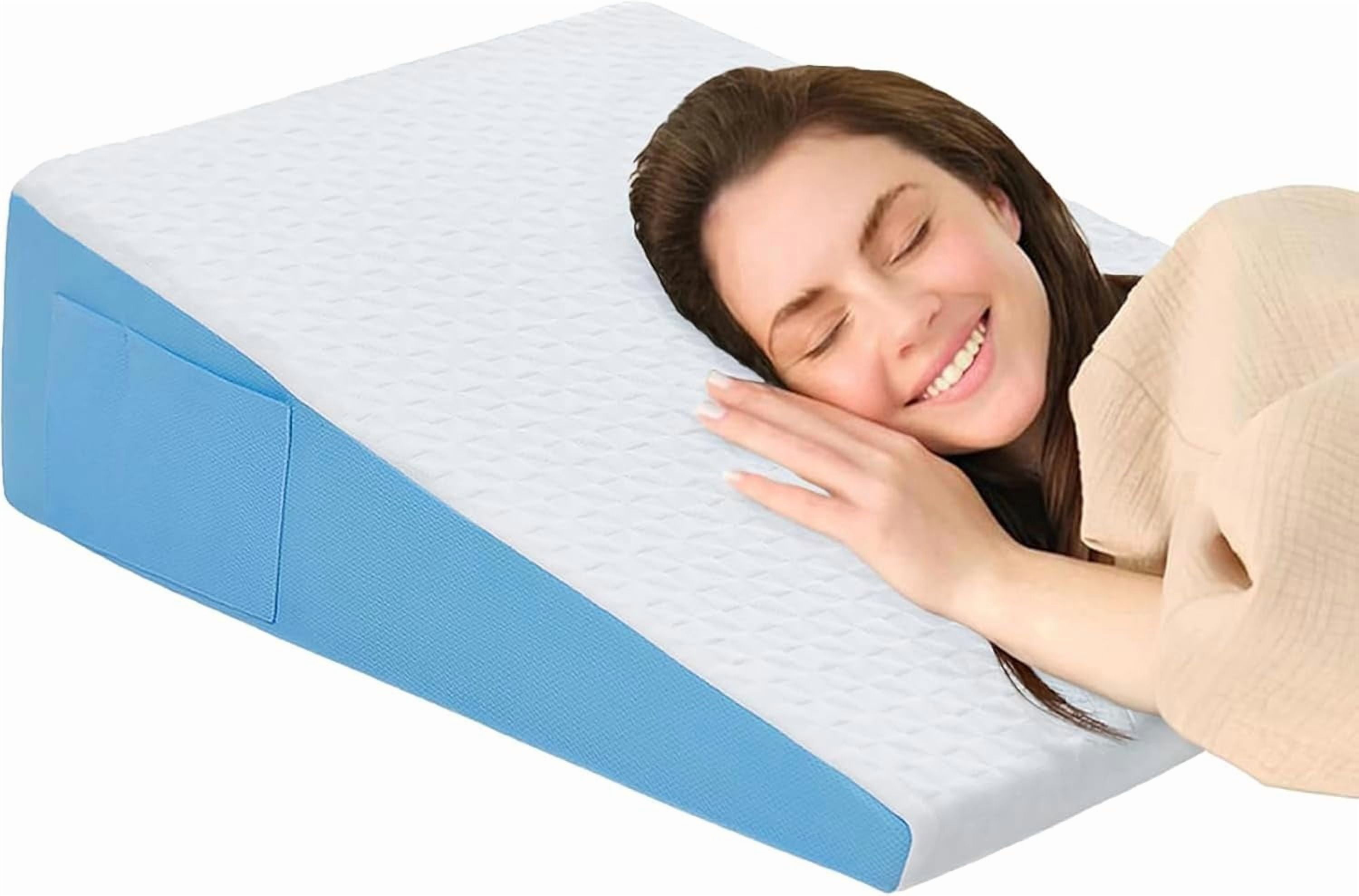 Wedge Pillow for Sleeping 7.5 Inch Bed Incline Support Memory Foam for Back Pain Relief and Leg Elevation Post Surgery