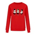 thumbnail image 4 of asdoklhq Christmas Plus Size Tops Women's Round Neck Hoodless Christmas Printed Casual Loose Sweatshirt Red S, 4 of 6