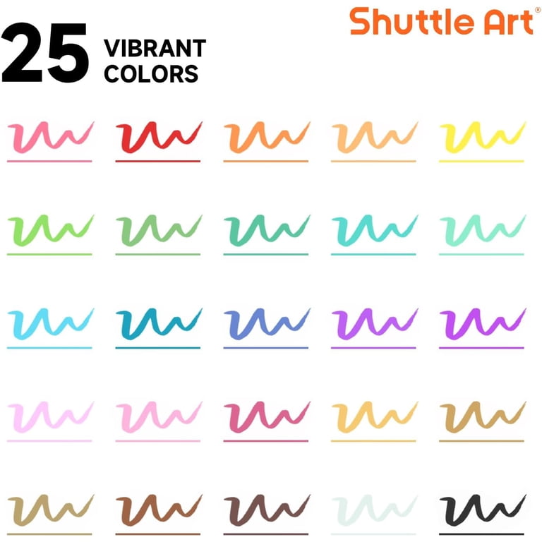 Shuttle Art Dual Tip Brush Markers, 25 Colors photo 6