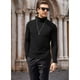 thumbnail image 5 of Jersey de cuello alto de manga larga para hombre Camisas de manga larga de corte regular Negro S, 5 of 6