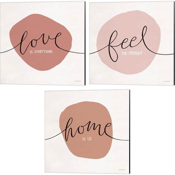 Great Art Now Just Leaves C by Lisa Audit 3 Piece Canvas Art Set Each 14"W x 14"H