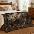 thumbnail image 6 of Majestic Buck Rustic Forest, Peaceful Mountain Lake Scene, Warm Flannel Blanket for Cabin and Lodge with Detailed Artwork, Outdoor Lovers Thanksgiving Gift, Artistic Home Decor, 6 of 7