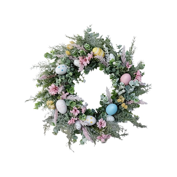 Decor Clearance! YZEGDCH Easter Wreaths, Artificial Spring Floral Wreath, Outdoor Indoor Fireplace Window Wall Hanging Decor