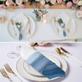 thumbnail image 2 of Haze Blue White Ombre Cloth Napkins, Vintage Gradient Striped Aesthetics Washable and Reusable Dinner Napkins Set of 6, Table Napkin for Kitchen Party Birthday Wedding Hotel Housewarming 20"x20", 2 of 8
