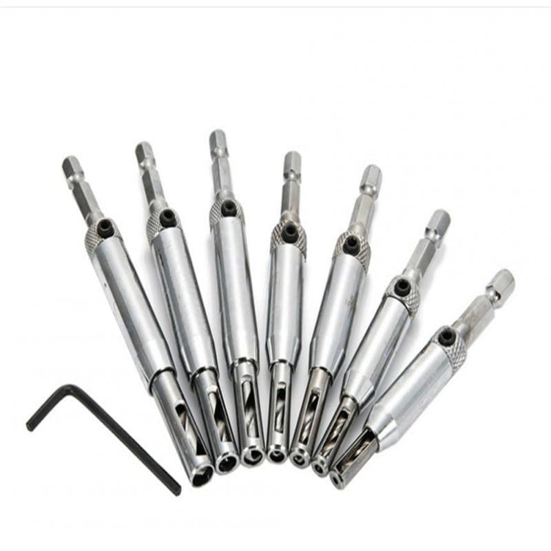 7+1Set Door Window Hinge Drill Bits Set Pilot Hole Saw Tool Woodworking Tool For Household Furniture