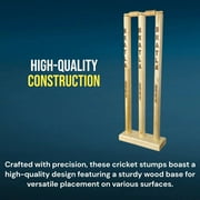 Cricket Best Buy Portable Multi-Surface with Wood Base Cricket Wicket Stumps Set, White