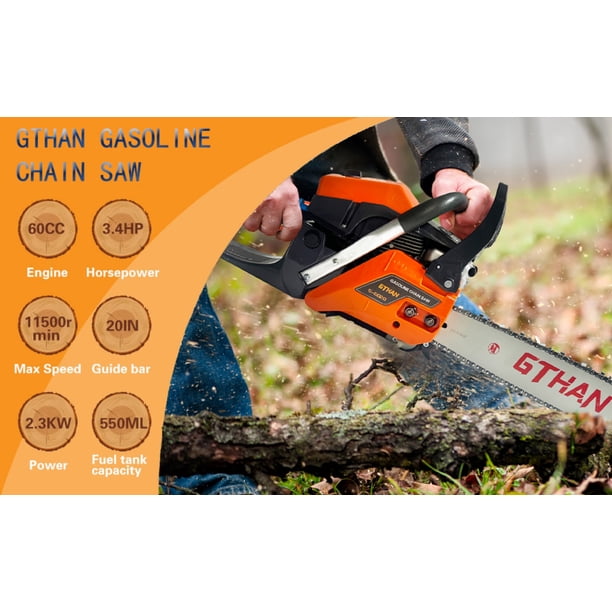 Free Shipping! GTHAN Gas Chainsaw 62cc 20 Inch Bar Power Chain Saw