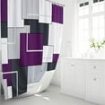 thumbnail image 2 of 84 Inch Extra Long Shower Curtain, Tall Modern Geometric Fabric Shower Curtain Set with Plastic Hooks, Weighted Hem, Large Unique Luxury Polyester Shower Curtains for Bathroom, 72x84, Purple, 2 of 6