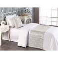 thumbnail image 2 of Flower Bed Runner Set, Vintage Style Minimalist Designed Blossom Pattern on Plain Background, Decorative Bedding Scarf & a Pillow Sham for Hotels Homes, Twin, Blue Grey and Eggshell, by Ambesonne, 2 of 3