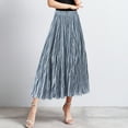 thumbnail image 2 of EDFBUYKRS Female Skirts Fall Skirt Midi Length Women Mid Length Skirt Dance Party A Line High Waisted Pleated Skirt Holiday Party Half Skirts, 2 of 6